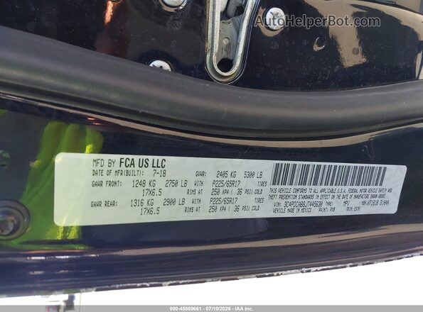 3C4PDCAB8JT445630 2018 DODGE JOURNEY Black Vista del compartimento del motor