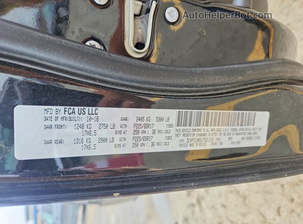 3C4PDCAB8JT521315 2018 DODGE JOURNEY Black VIN sticker view