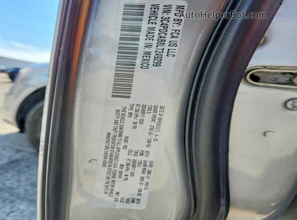 3C4PDCAB8LT249299 2020 DODGE JOURNEY Silver Vista de la etiqueta del VIN