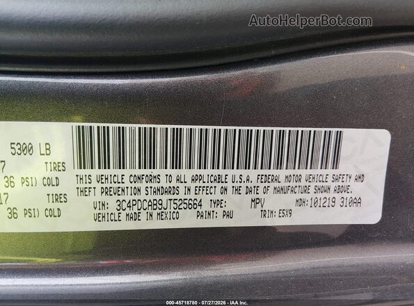 3C4PDCAB9JT525664 2018 DODGE JOURNEY Gray Вид підкапотного простору