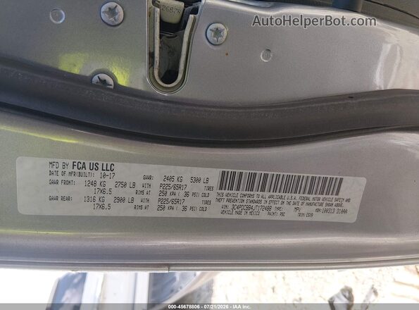 3C4PDCBB4JT172488 2018 DODGE JOURNEY Silver Vista del compartimento del motor