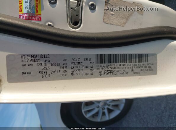 3C4PDCBG3HT572659 2017 DODGE JOURNEY White Вид підкапотного простору