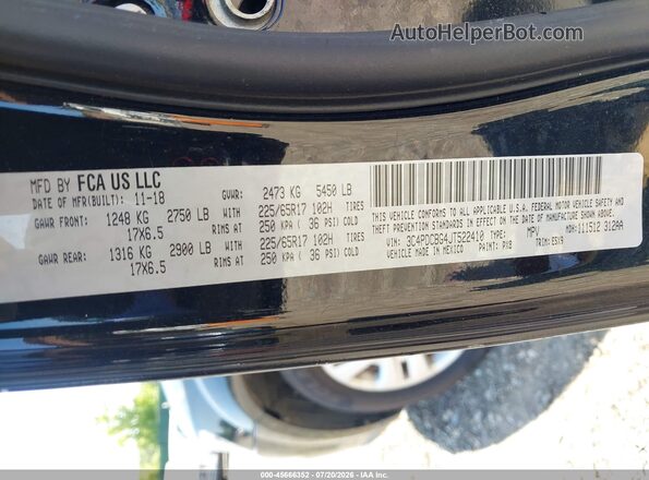 3C4PDCBG4JT522410 2018 DODGE JOURNEY Черный Вид подкапотного пространства