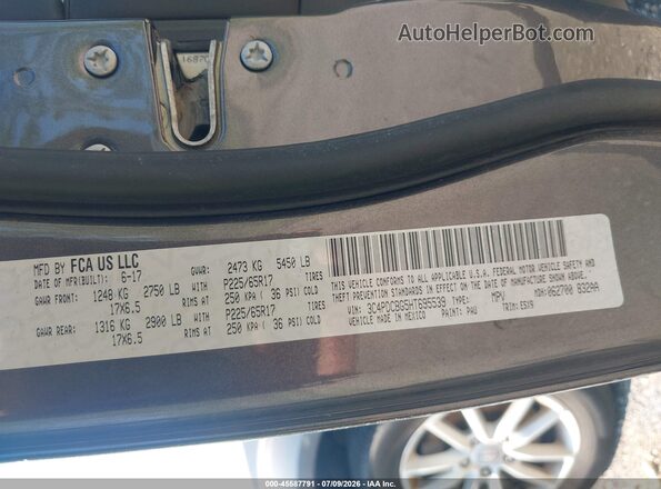 3C4PDCBG5HT695539 2017 DODGE JOURNEY Gray Շարժիչի բաժամունքի տեսք