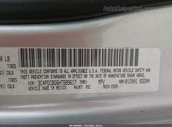 3C4PDCBG6HT589617 2017 DODGE JOURNEY Серый Вид подкапотного пространства