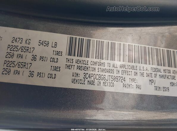3C4PDCBG6JT509724 2018 DODGE JOURNEY Gray Widok komory silnika