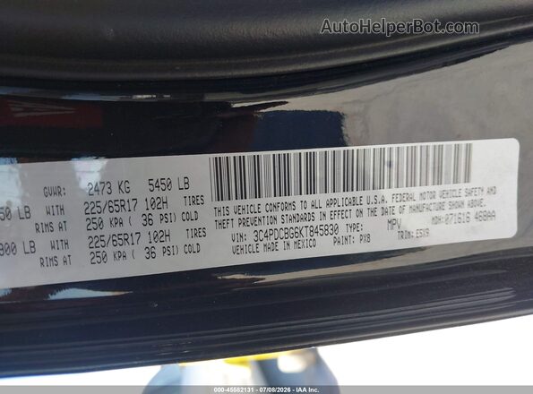 3C4PDCBG6KT845830 2019 DODGE JOURNEY Black Widok komory silnika