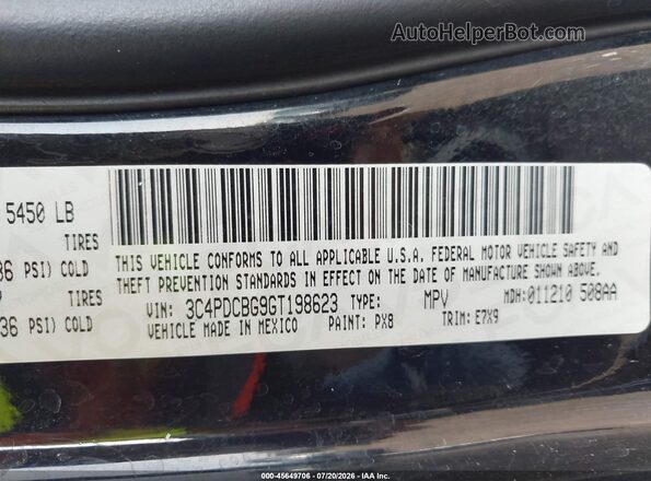 3C4PDCBG9GT198623 2016 DODGE JOURNEY Black Շարժիչի բաժամունքի տեսք