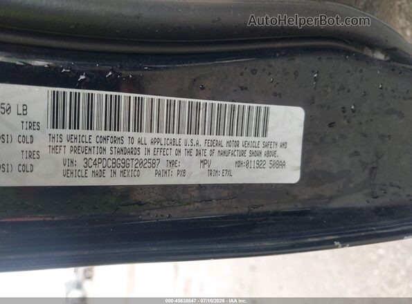 3C4PDCBG9GT202587 2016 DODGE JOURNEY Black Շարժիչի բաժամունքի տեսք
