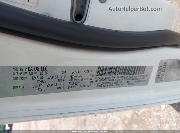 3C4PDCBGXHT571332 2017 DODGE JOURNEY White Widok komory silnika