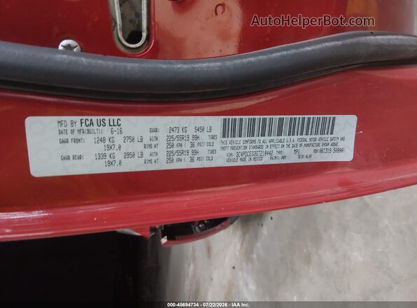 3C4PDCEG3GT218442 2016 DODGE JOURNEY Red Շարժիչի բաժամունքի տեսք