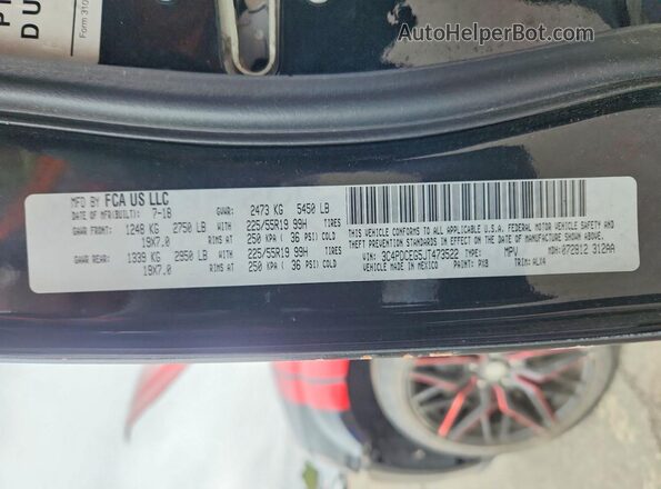 3C4PDCEG5JT473522 2018 DODGE JOURNEY Black Widok naklejki z numerem VIN