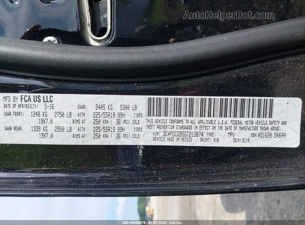 3C4PDCGB5GT213874 2016 DODGE JOURNEY Черный Вид подкапотного пространства
