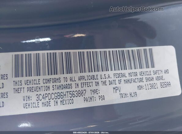 3C4PDCGB6HT563807 2017 DODGE JOURNEY Gray Vista del compartimento del motor