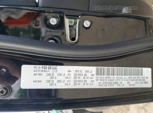 3C4PDCGG0GT168998 2016 DODGE JOURNEY Black Vista interior de 360 grados