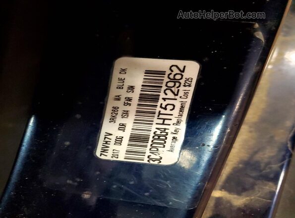3C4PDDBG4HT512962 2017 DODGE JOURNEY Blue Вид наклейки з VIN-кодом