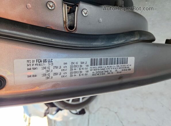 3C4PDDEG0KT784489 2019 DODGE JOURNEY Gray Vista de la etiqueta del VIN