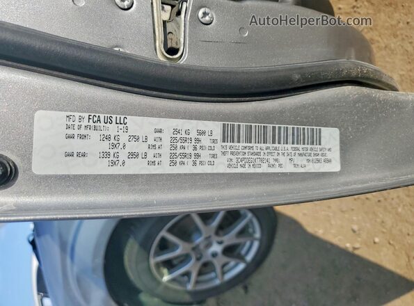 3C4PDDEG1KT702141 2019 DODGE JOURNEY Silver Vista de la etiqueta del VIN