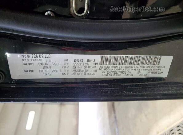 3C4PDDEG2JT499579 2018 DODGE JOURNEY Black Вид наклейки з VIN-кодом