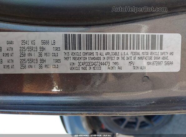 3C4PDDEG4GT244473 2016 DODGE JOURNEY Gray Vista del compartimento del motor