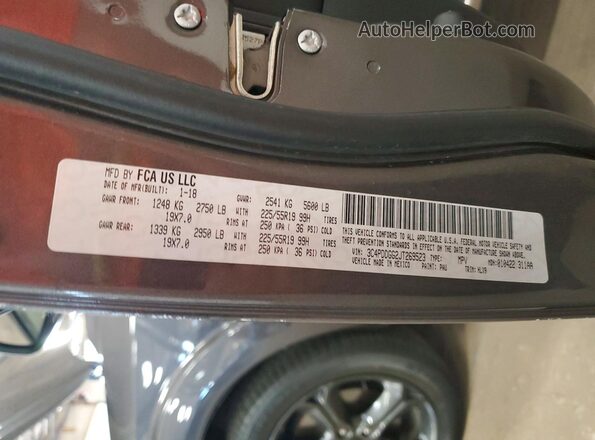 3C4PDDGG2JT269523 2018 DODGE JOURNEY Gray VIN sticker view