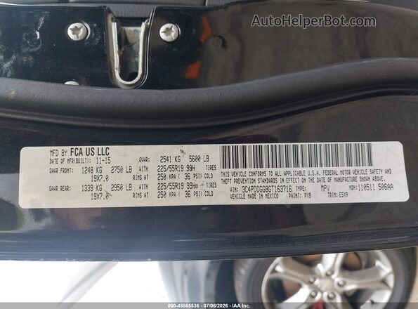 3C4PDDGG8GT163716 2016 DODGE JOURNEY Black Շարժիչի բաժամունքի տեսք