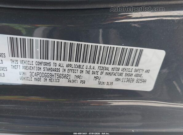 3C4PDDGG9HT565021 2017 DODGE JOURNEY Gray Widok komory silnika