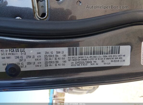 3C4PDDGG9JT388458 2018 DODGE JOURNEY Серый Вид подкапотного пространства