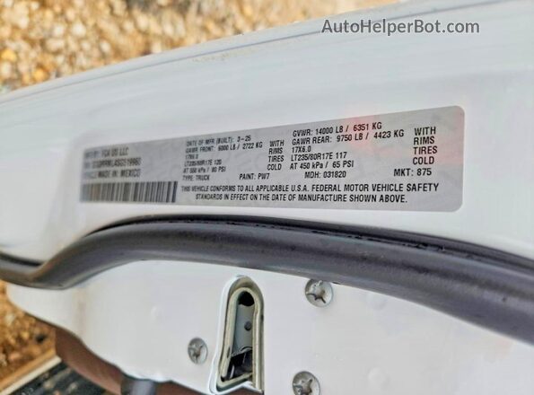 3C63RRML4SG519960 2025 RAM 3500 White Engine compartment view