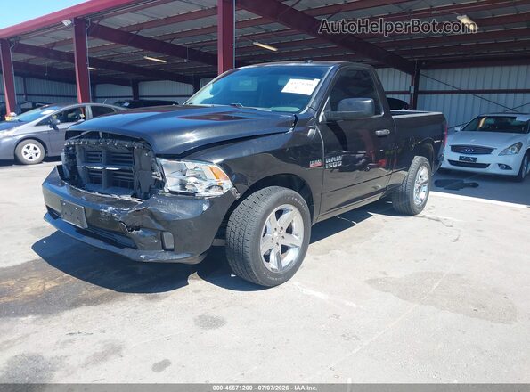 3C6JR6AT8GG153387 2016 RAM 1500 Black წინა მარცხენა ხედი სამი მეოთხედიდან