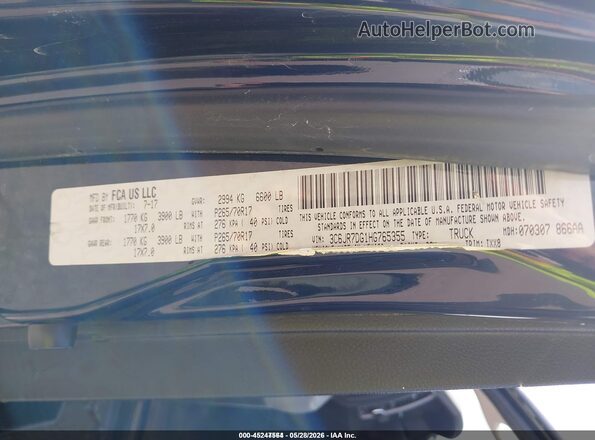 3C6JR7DG1HG765355 2017 RAM 1500 Blue Շարժիչի բաժամունքի տեսք