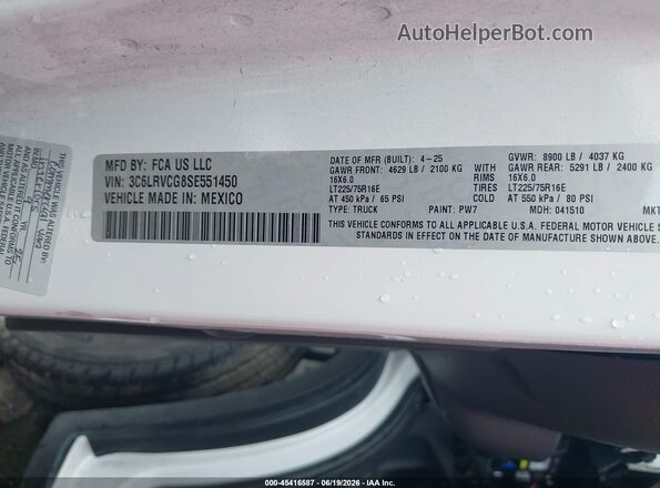 3C6LRVCG8SE551450 2025 RAM PROMASTER 2500 Red Engine compartment view