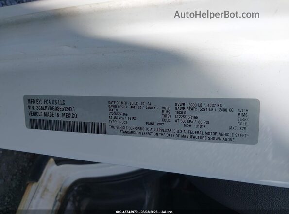 3C6LRVDG0SE513421 2025 RAM PROMASTER 2500 White Շարժիչի բաժամունքի տեսք