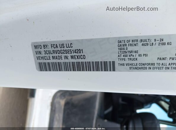 3C6LRVDG2SE514201 2025 RAM PROMASTER 2500 White Շարժիչի բաժամունքի տեսք