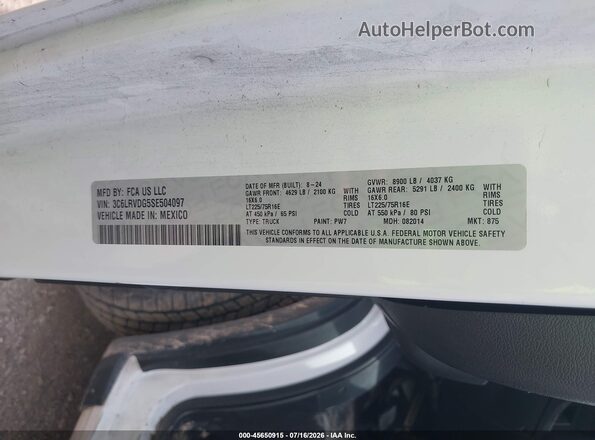 3C6LRVDG5SE504097 2025 RAM PROMASTER 2500 Белый Вид подкапотного пространства