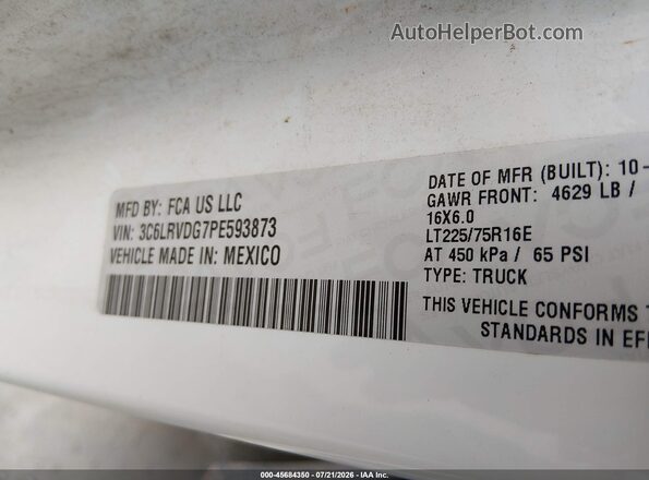 3C6LRVDG7PE593873 2023 RAM PROMASTER 2500 White Շարժիչի բաժամունքի տեսք