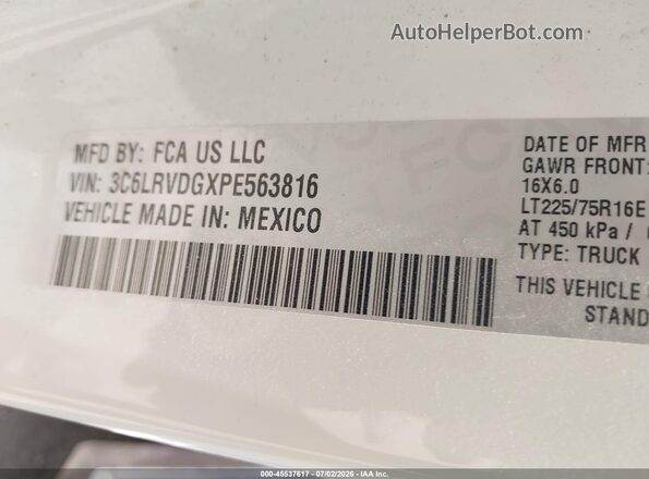 3C6LRVDGXPE563816 2023 RAM PROMASTER 2500 White Engine compartment view
