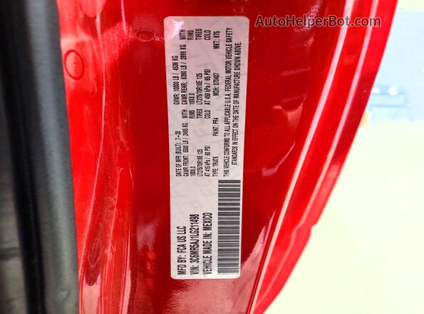 3C6MR5AJ1LG211498 2020 RAM 2500 Красный Вид наклейки с VIN-кодом