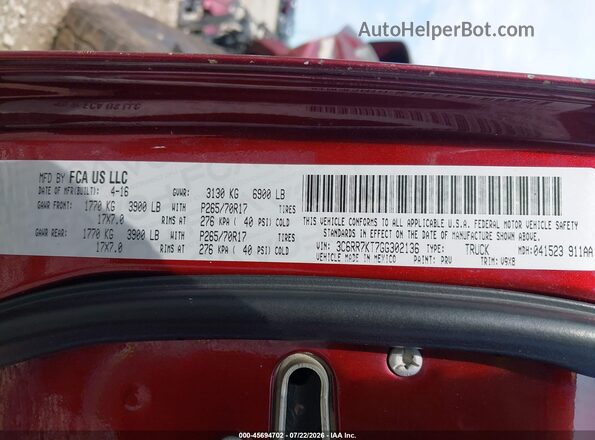 3C6RR7KT7GG302136 2016 RAM 1500 Purple Շարժիչի բաժամունքի տեսք