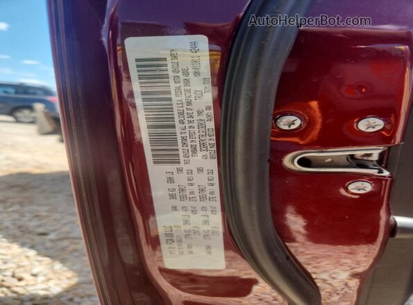 3C6RR7KT8LG132010 2020 RAM 1500 Maroon Vista de la etiqueta del VIN