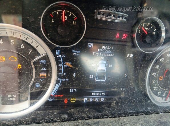 3C6RR7LT4GG215048 2016 RAM 1500 Blue ხელსაწყოთა პანელის ხედი