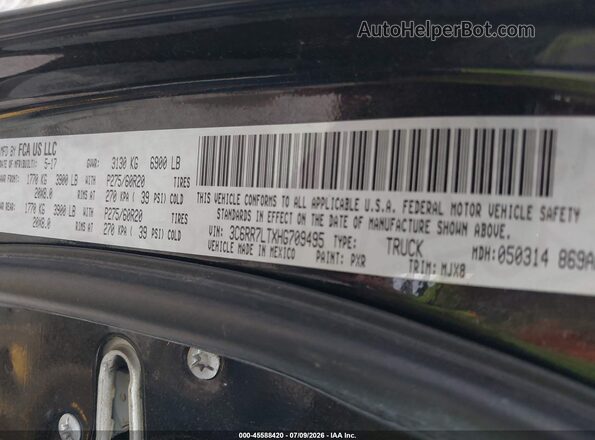 3C6RR7LTXHG709495 2017 RAM 1500 Black Widok komory silnika