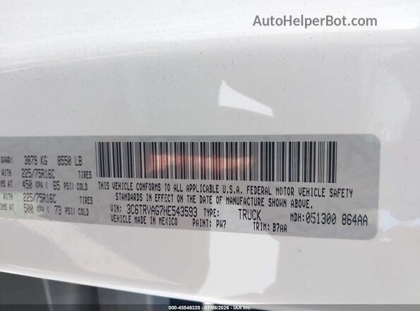3C6TRVAG7HE543593 2017 RAM PROMASTER 1500 White Շարժիչի բաժամունքի տեսք