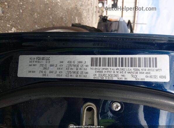3C6UR5CL3KG613021 2019 RAM 2500 Blue Շարժիչի բաժամունքի տեսք