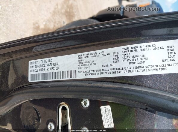 3C6UR5CL7NG209093 2022 RAM 2500 Серый Вид подкапотного пространства