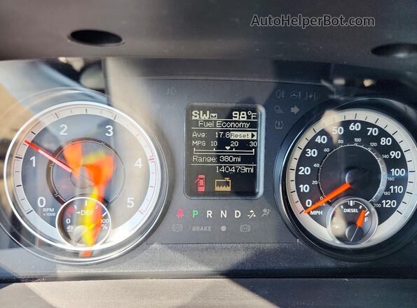 3C6UR5CLXHG610545 2017 RAM 2500 White Instrument cluster view