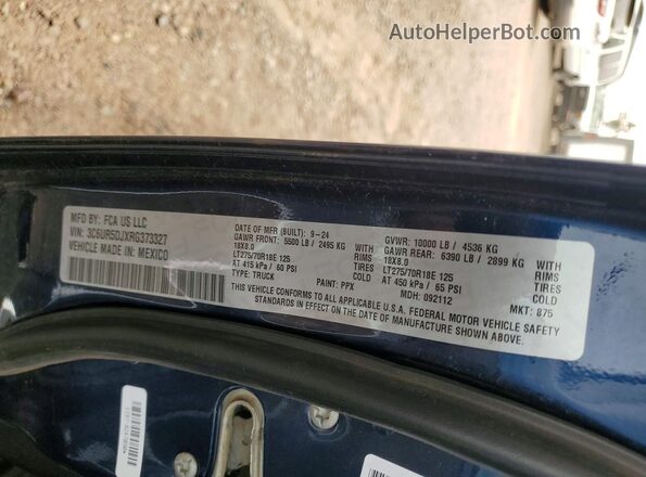 3C6UR5DJXRG373327 2024 RAM 2500 Blue VIN կոդի պիտակի տեսք