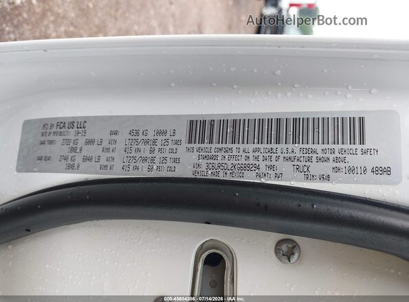 3C6UR5DL2KG689294 2019 RAM 2500 White Շարժիչի բաժամունքի տեսք