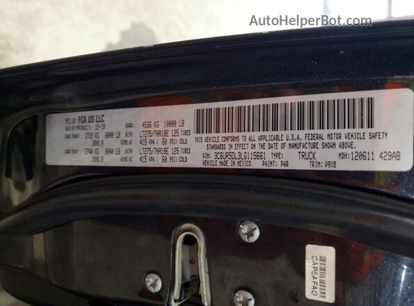 3C6UR5DL3LG115661 2020 RAM 2500 Gray Vista del compartimento del motor