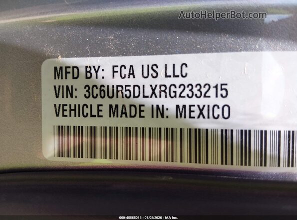 3C6UR5DLXRG233215 2024 RAM 2500 Gray Շարժիչի բաժամունքի տեսք